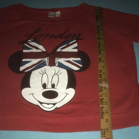 DISNEY X FOREVER 21 London Minnie mouse red long sleeve oversized size SP - Picture 6 of 8